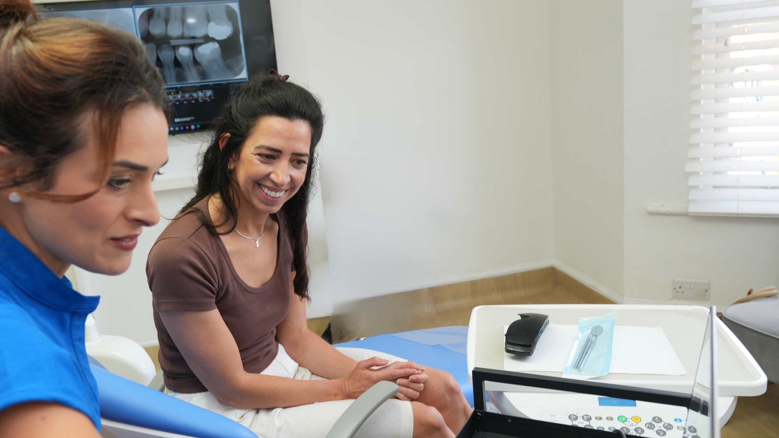 A patient receiving friendly, personalised care at Triangle Dental